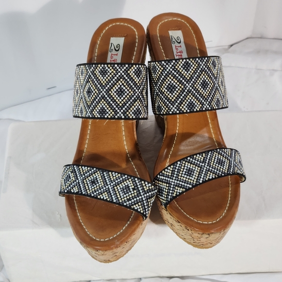 2 LIP TOO 💋 WEDGES SANDAL SIZE 6 - Picture 3 of 12